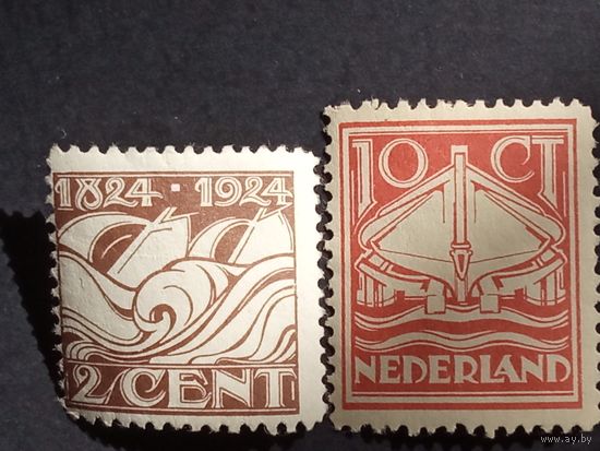 Нидерланды . Mi141-142. 1924г. Чистые без следов наклеек.
