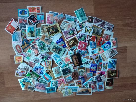 100 чистых марок СССР с повреждениями