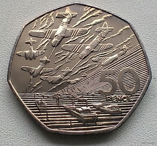 Великобритания 50 пенсов, 1994 50 лет высадки союзников в Нормандии  3-6-6
