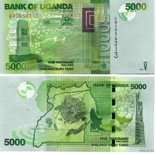 Уганда 5000 шиллингов 2019  год UNC