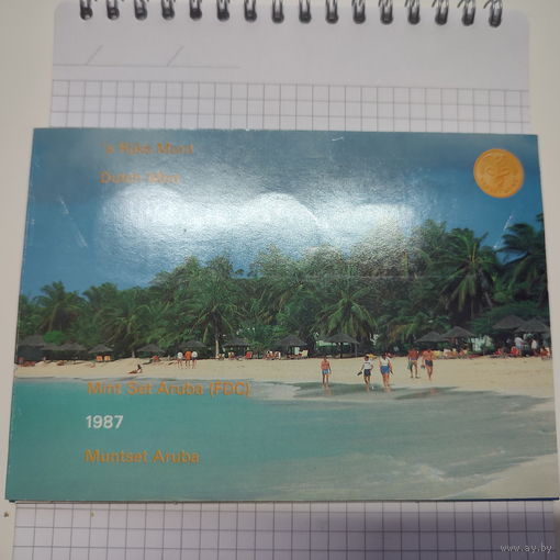 Аруба официальный набор из 6 монет +жетон Нидерланды 1987 год в буклете..