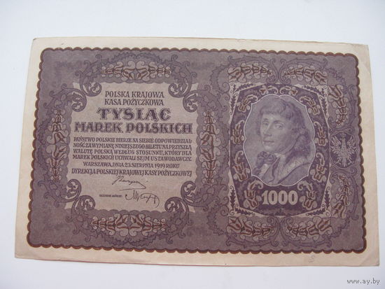 Польша 1000 марок 1919 ( II  серия 1 буква )