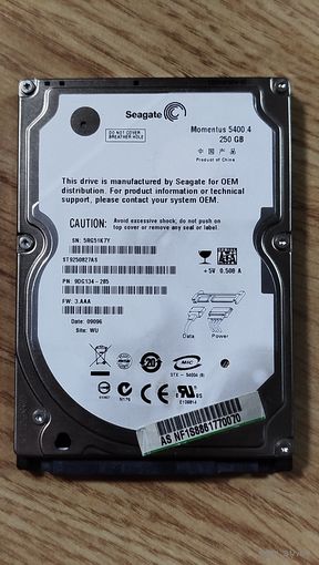 HDD 2.5 250gb Segate.
