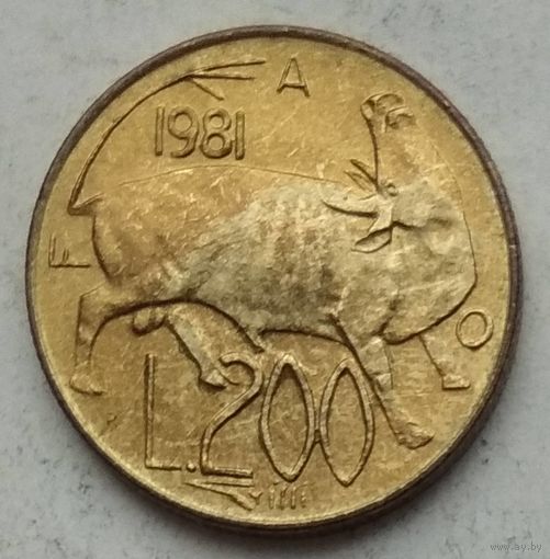 Сан-Марино 200 лир 1981 г. В холдере