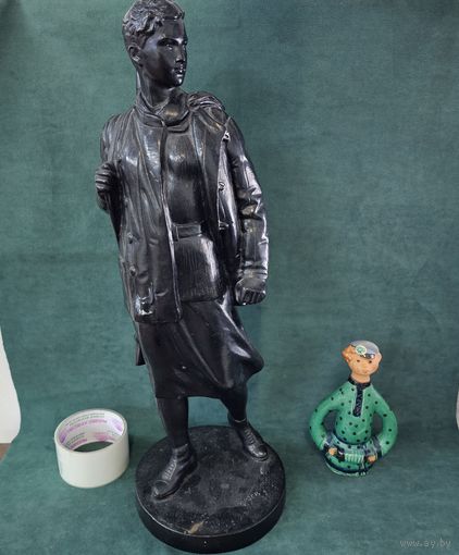 Красноармеец Солдат Снайпер Партизан Большая Фигура 8кг Касли Зоя Космодемьянская 50см телогрейка 1980год СССР