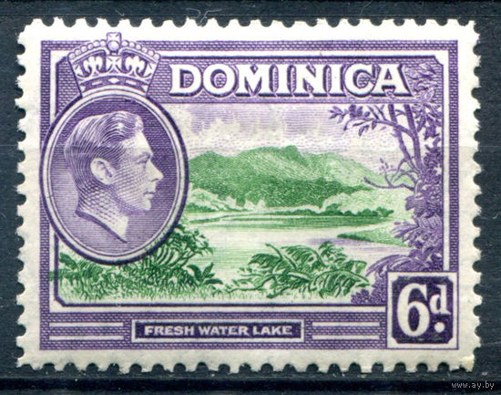 Британские колонии - Доминика - 1938/47г. - ландшафты, король Георг VI, 6 P - 1 марка - MH [Mi 100]. #4-B6-116-A-1