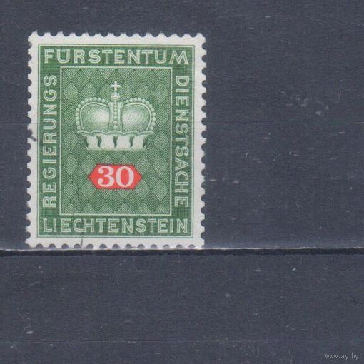 [412] Лихтенштейн 1968. Корона.Цифры. Гашеная марка. 1