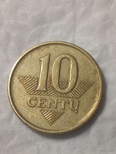 10 центов Литва 1997 год