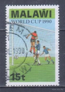 [11] Малави 1990. Спорт.Футбол.Чемпионат мира. Гашеная марка.