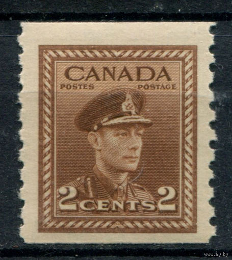 Британские колонии - Канада - 1942/43г. - король Георг VI, б/п:9 1/2, 2 с - 1 марка - MNH [Mi 217 D]. #3-WB-94-KS-2