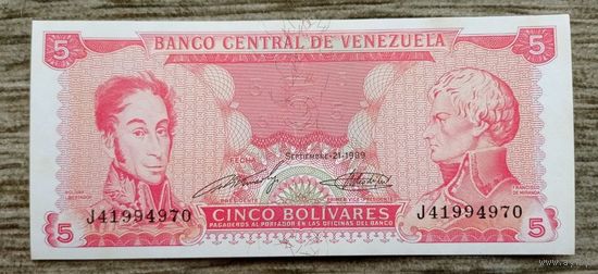 Werty71 Венесуэла 5 боливар 1989 UNC банкнота
