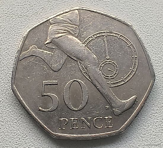 Великобритания 50 пенсов, 2004 50 лет рекорду в беге   3-8-12