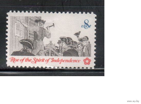 США-1973, (Мих.1094), ** , 200-лет Америке, (одиночка)