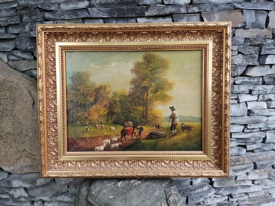 Сюжетная Картина в Раме, Рококо, Холст, Масло, Европа. Середина ХХ века.