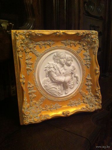 - Барельеф ЖОЗЕФИНА С МЛАДЕНЦЕМ НАПОЛЕОНОМ II 30х30х4 см панно из серии реплики мировых шедевров