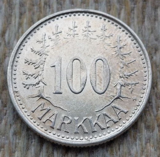 Финляндия 100 марок 1956 года, UNC. Серебро! Предложи свою цену или обмен!