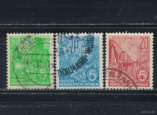 Германия ГДР 1957 Пятилетний план (VI) Стандарт #577B,578B,580B