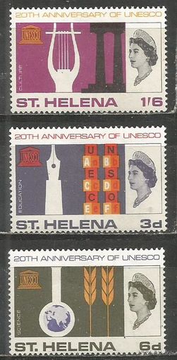 Остров Св.Елены. 60 лет ЮНЕСКО. 1966г. Mi#179-81. Серия.
