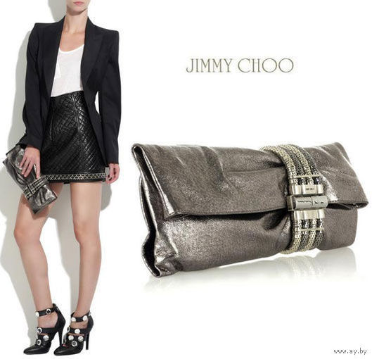 Женский оригинальный Клатч-сумочка_Jimmy Choo_Chandra_Нат.кожа_London_Такой же как на первом фото,-только бежевого цвета_НОВЫЙ_!