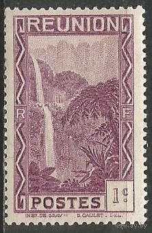 Реюньон. Водопад. 1933г. Mi#125.