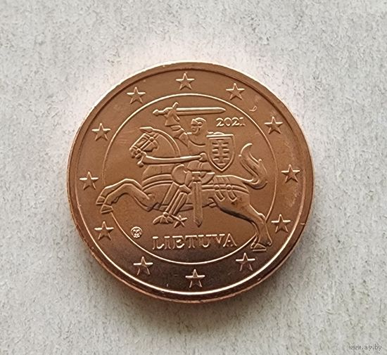 5 евроцентов 2021 Литва UNC из ролла