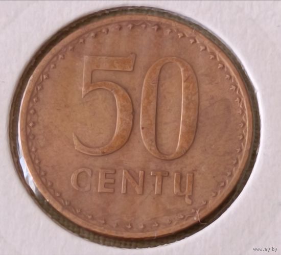 Литва. 50 центов 1991 года.