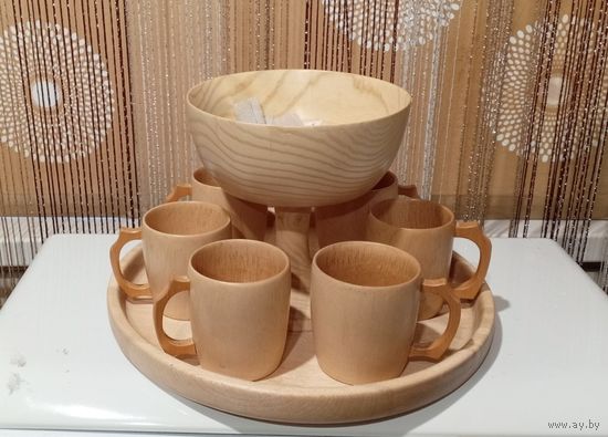 Набор посуды из дерева. Ясень