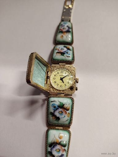 Часы Чайка финифть (новые, идут), без МЦ!!