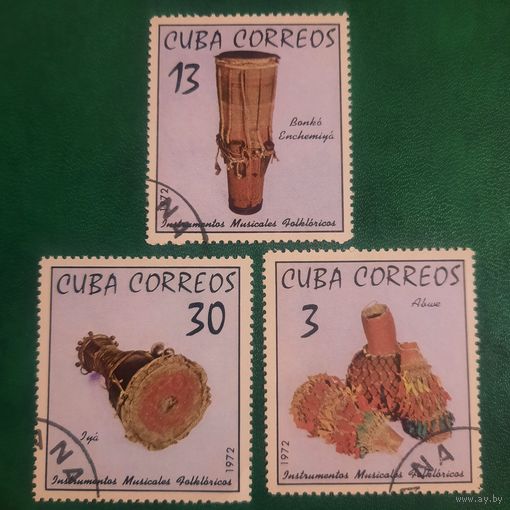 Куба 1972. Музыкальные инструменты. Полная серия