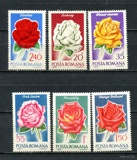 Румыния - 1970 - Розы - [Mi. 2868-2873] - полная серия - 6 марок. MNH.  (Лот 94Gx)-T4P27