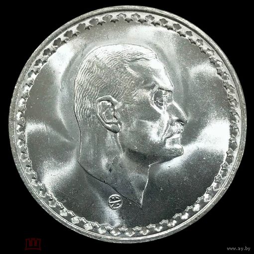 50 пиастров 1970 Египет Гамаль Абдель Насер Серебро UNC