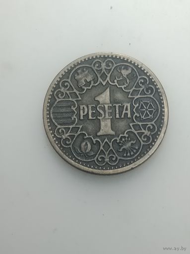 Испания 1 песета 1944 года .