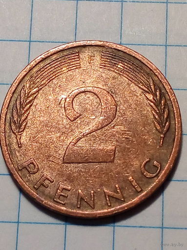2 пфеннига Германия 1976 F