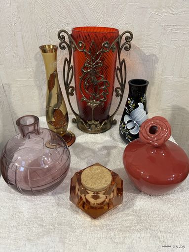 Вазы разноцветные стеклянные Подарки Коллекция