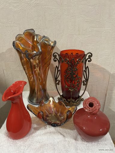 Вазы разноцветные стеклянные Подарки Коллекция
