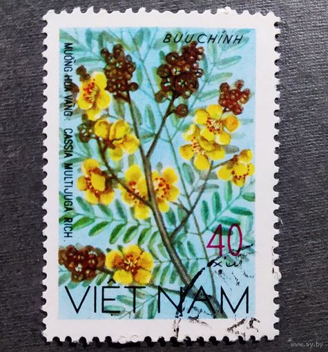 Марка Вьетнам 1977 год Цветы
