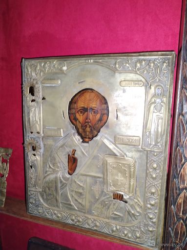 Старинная икона , доска письмо.