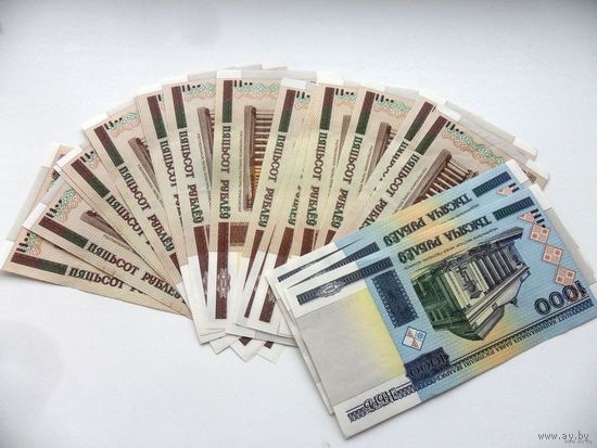 24 банкнота РБ UNC по 500 и 1000 руб - (цена за все)