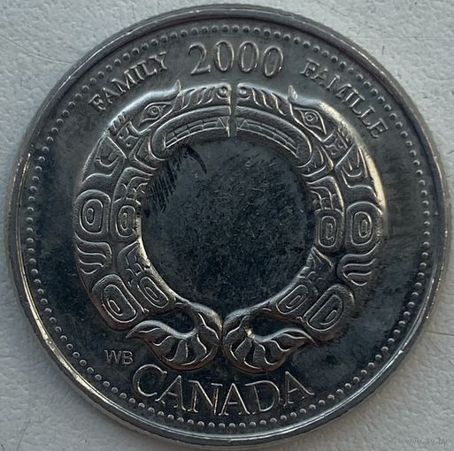 Канада 25 центов 2000 г. Семья. Миллениум