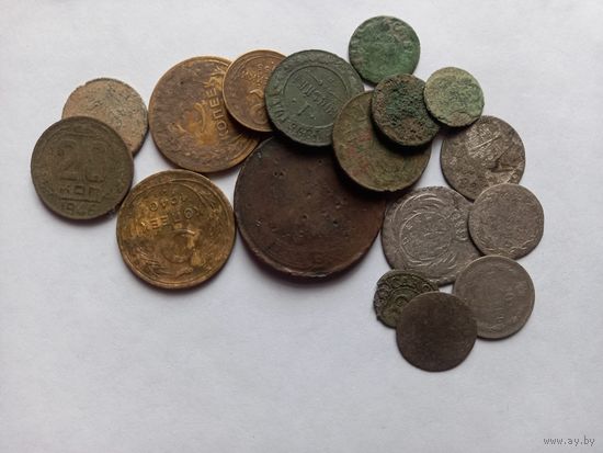 Монеты разные , билон и прочие , с 1 рубля, без мц