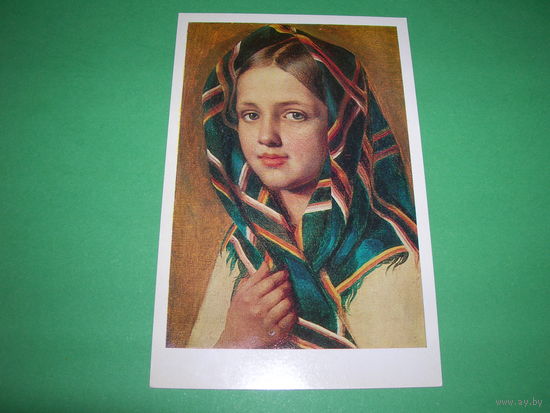 Живопись Венецианов Девушка в платке 1983 год чистая