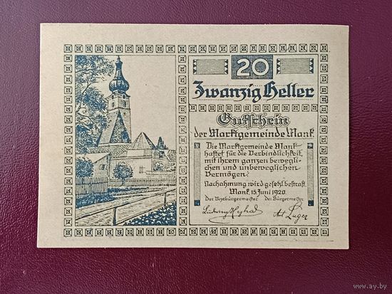 Австрия 20 геллеров 1920