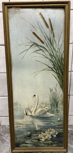 Старая картина авторская Европа 1897год