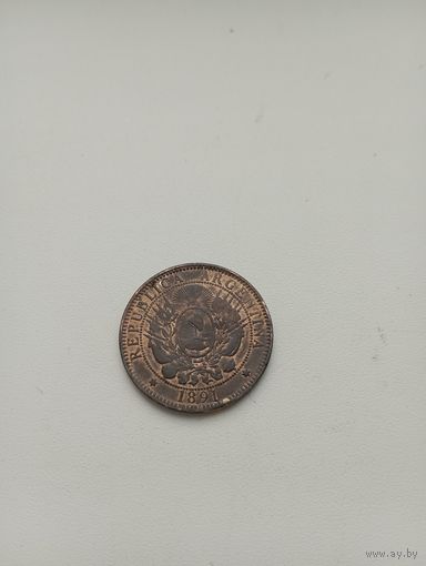 АРГЕНТИНА 2 сентаво 1891 год