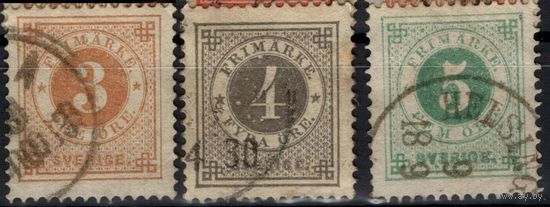 ШВЕЦИЯ\992\ SWEDEN 1872 Mi17B-19B