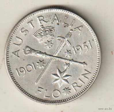 Австралия 1 флорин 1951 50 лет Федерации