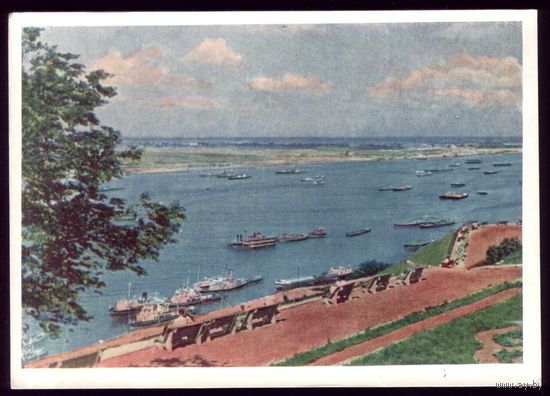 Виды Волги 1958 Волга у города Горький