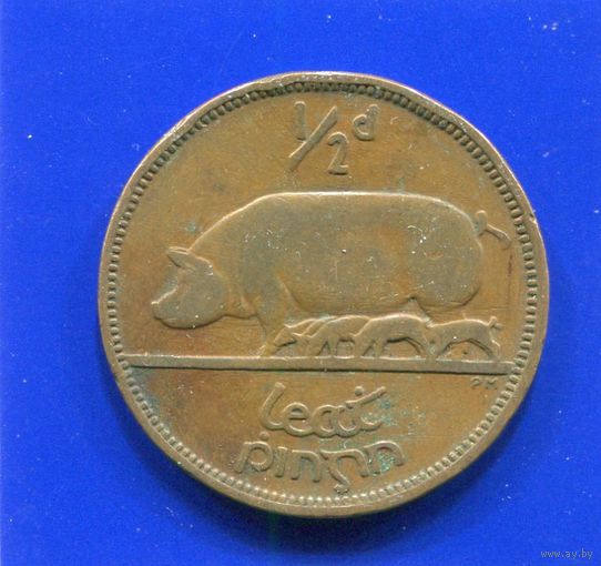 Ирландия 1/2 пенни 1946 , нечастый год