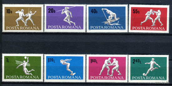 Румыния - 1969г. - Спорт - полная серия, MNH, одна марка с незначительным повреждением клея [Mi 2747-2754] - 8 марок