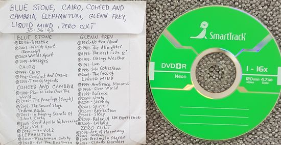 DVD MP3 дискография - BLUE STONE, CAIRO, COHEED And CAMBRIA, ELEPHANTUM, Glenn FREY, LIQUID MIND, ZERO CULT  - 1 DVD